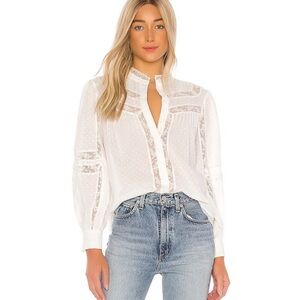 Joie 100% cotton bohemian blouse in porcelain